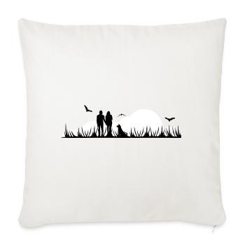 Couple Amour Saint Valentin - Housse de coussin décorative 45 x 45 cm - blanc nature - Devant
