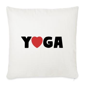 YOGA Heart Asana Love - Sofa pillowcase 17,3'' x 17,3'' (45 x 45 cm) - natural white - Front