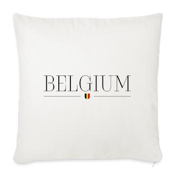 Belgien Stil Design T-Shirt - Sofakissenbezug 45 x 45 cm - Naturweiß  - Vorne