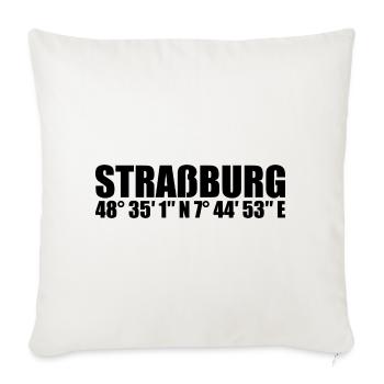 Strasbourg coordinates - Sofa pillowcase 17,3'' x 17,3'' (45 x 45 cm) - natural white - Front