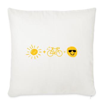Soleil et vélo - Housse de coussin décorative 45 x 45 cm - blanc nature - Devant