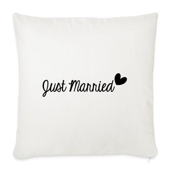 JUST MARRIED. LONG LIVE THE MARYS. BACHELORETTE PARTY. LOVE - Sofa pillowcase 17,3'' x 17,3'' (45 x 45 cm) - natural white - Front