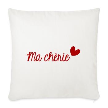 MA CHERIE. MON CHERI. SAINT VALENTIN. EVJF - Housse de coussin décorative 45 x 45 cm - blanc nature - Devant