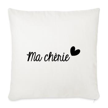 MA CHERIE. MON CHERI. SAINT VALENTIN. EVJF - Housse de coussin décorative 45 x 45 cm - blanc nature - Devant