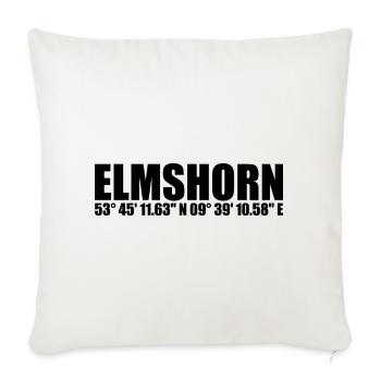 Elmshorn Koordinaten - Sofakissenbezug 45 x 45 cm - Naturweiß  - Vorne