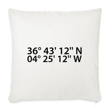 Malaga Coordinates - Sofa pillowcase 17,3'' x 17,3'' (45 x 45 cm) - natural white - Front