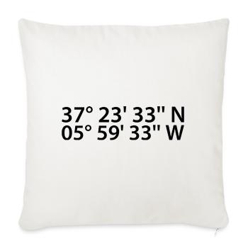 Sevilla Koordinaten - Sofakissenbezug 45 x 45 cm - Naturweiß  - Vorne
