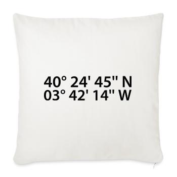 Madrid Coordinates - Sofa pillowcase 17,3'' x 17,3'' (45 x 45 cm) - natural white - Front