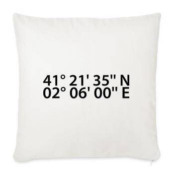 Coordonnées de L’Hospitalet de Llobregat - Housse de coussin décorative 45 x 45 cm - blanc nature - Devant