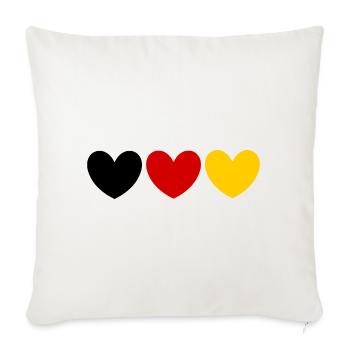Maillot de fan en forme de cœur des couleurs de l’Allemagne - Housse de coussin décorative 45 x 45 cm - blanc nature - Devant