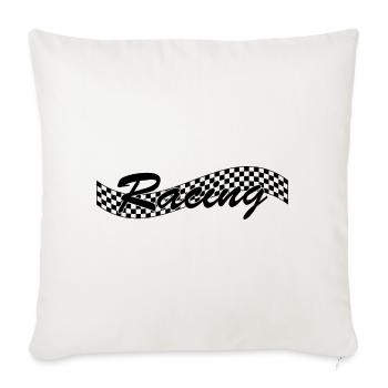 Racing Checked Flag - Car Auto Bike Race - Sofa pillowcase 17,3'' x 17,3'' (45 x 45 cm) - natural white - Front