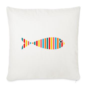 SARDINE. FISH. APRIL FOOL. EASTER. SEA - Sofa pillowcase 17,3'' x 17,3'' (45 x 45 cm) - natural white - Front