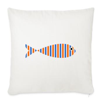 SARDINE. FISH. APRIL FOOL. EASTER. OCEAN - Sofa pillowcase 17,3'' x 17,3'' (45 x 45 cm) - natural white - Front
