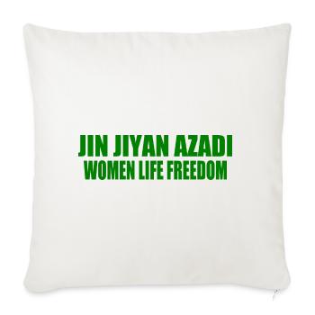jin jiyan azadi women life freedom - Housse de coussin décorative 45 x 45 cm - blanc nature - Devant