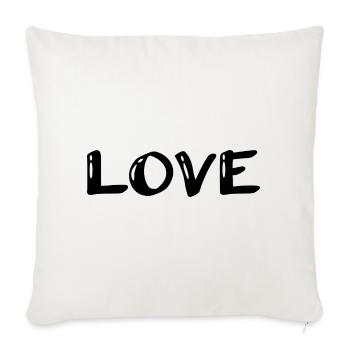 ICH LIEBE DICH. PAAR. ICH HABE GERADE GEHEIRATET. Junggesellinnenabschied. LIEBE - Sofakissenbezug 45 x 45 cm - Naturweiß  - Vorne