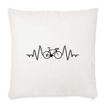 Cyclist Heart Line - Sofa pillowcase 17,3'' x 17,3'' (45 x 45 cm) - natural white - Front