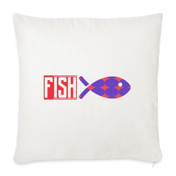 FISH. HUMOR. FISH. SARDINE. APRIL FOOL - Sofa pillowcase 17,3'' x 17,3'' (45 x 45 cm) - natural white - Front
