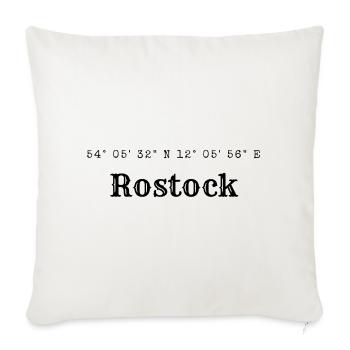 Rostock coordinates - Sofa pillowcase 17,3'' x 17,3'' (45 x 45 cm) - natural white - Front