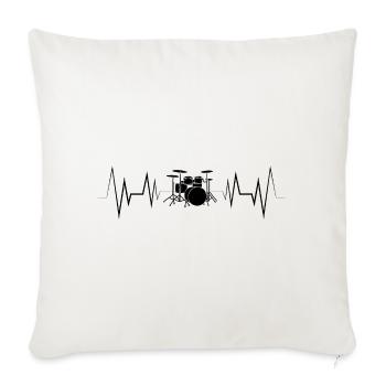 Silhouette de tambour à battement de cœur - Housse de coussin décorative 45 x 45 cm - blanc nature - Devant