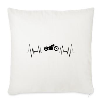 Silhouette de moto Heartbeat - Housse de coussin décorative 45 x 45 cm - blanc nature - Devant
