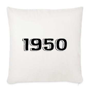 Vintage, années 1950, Naissance, Anniversaire, Rétro, Années 1950 - Housse de coussin décorative 45 x 45 cm - blanc nature - Devant