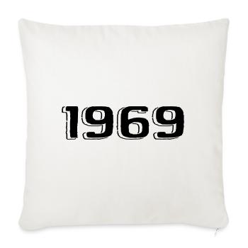 Vintage 1969 Naissance Anniversaire Rétro 1969 - Housse de coussin décorative 45 x 45 cm - blanc nature - Devant