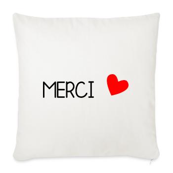 MERCI. MAÎTRESSE. MAÎTRE. MERCI MAÎTRESSE - Housse de coussin décorative 45 x 45 cm - blanc nature - Devant