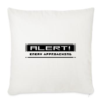 Alarme 8 bits - Housse de coussin décorative 45 x 45 cm - blanc nature - Devant