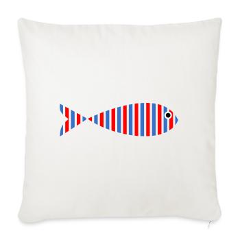 FISH. SARDINE. APRIL FOOLS. SEA. OCEAN - Sofa pillowcase 17,3'' x 17,3'' (45 x 45 cm) - natural white - Front