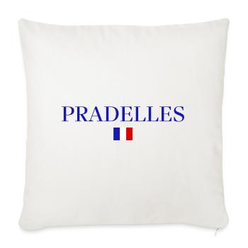 Pradelles France Héritage Écusson - Housse de coussin décorative 45 x 45 cm - blanc nature - Devant