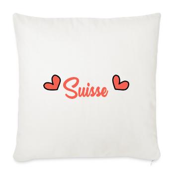 SWITZERLAND. COUNTRY. GENEVA. FLAG - Sofa pillowcase 17,3'' x 17,3'' (45 x 45 cm) - natural white - Front
