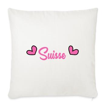 SWITZERLAND. COUNTRY. GENEVA. HUMOR. COUNTRY. FLAG - Sofa pillowcase 17,3'' x 17,3'' (45 x 45 cm) - natural white - Front