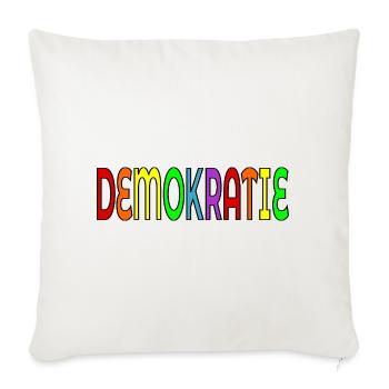 SCHRIFTZUG DEMOKRATIE - Sofakissenbezug 45 x 45 cm - Naturweiß  - Vorne