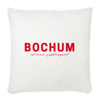 T-shirt Bochum – Parfait pour les fans et les amoureux - Housse de coussin décorative 45 x 45 cm - blanc nature - Devant
