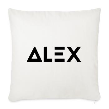 Prénom Alex - Housse de coussin décorative 45 x 45 cm - blanc nature - Devant