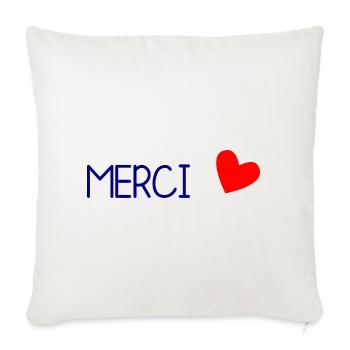 THANK YOU. THANKS. THANK YOU. ANNIVERSARY. BIRTH. - Sofa pillowcase 17,3'' x 17,3'' (45 x 45 cm) - natural white - Front