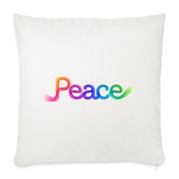 Colorful peace lettering in arrow design - Sofa pillowcase 17,3'' x 17,3'' (45 x 45 cm) - natural white - Front