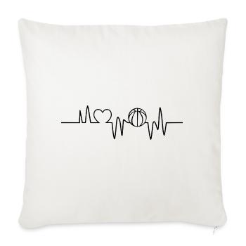 Basketball Heartbeat Basketball Player - Sofa pillowcase 17,3'' x 17,3'' (45 x 45 cm) - natural white - Front