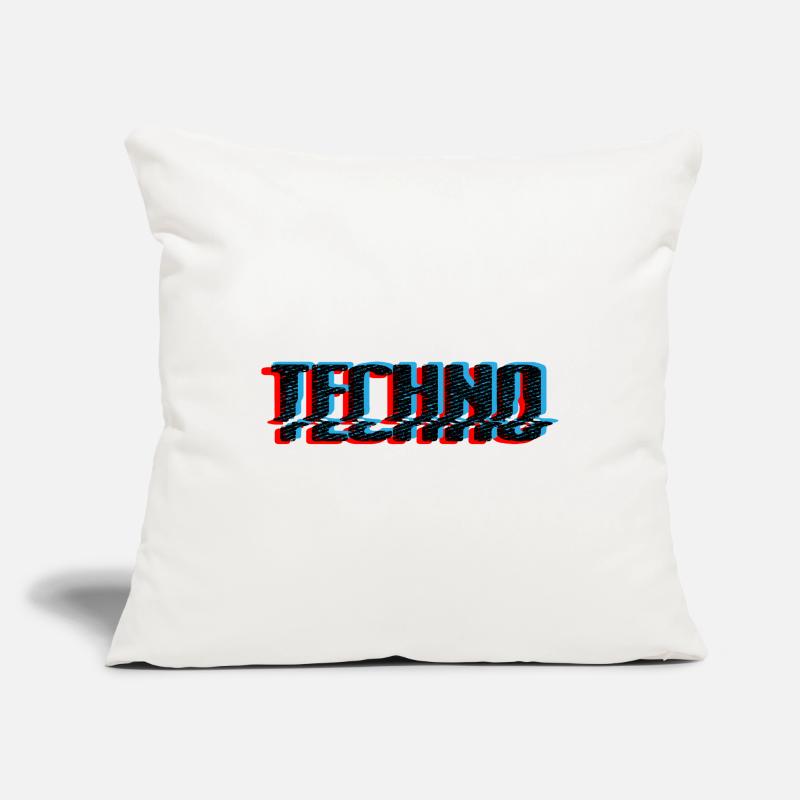 Techno Blue Neon Overprint Typographie Housse de coussin décorative 45 x 45 cm