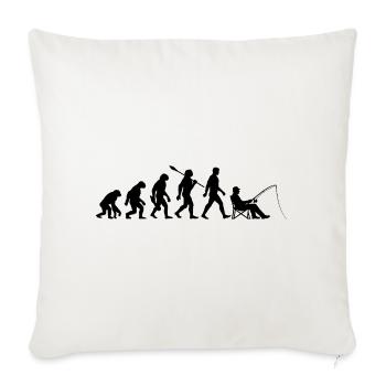 Evolution - Fishing, Angler Gift - Sofa pillowcase 17,3'' x 17,3'' (45 x 45 cm) - natural white - Front