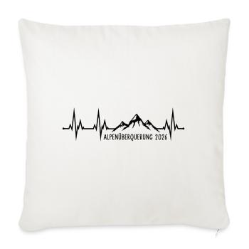 Crossing the Alps 2026 - Heartbeat Mountains Hiking - Sofa pillowcase 17,3'' x 17,3'' (45 x 45 cm) - natural white - Front