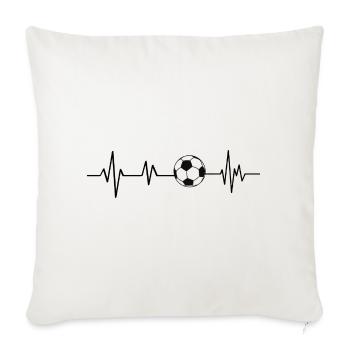 Battement de cœur football - Housse de coussin décorative 45 x 45 cm - blanc nature - Devant