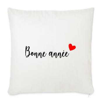 HAPPY NEW YEAR. NEW YEAR'S EVE. BEST WISHES - Sofa pillowcase 17,3'' x 17,3'' (45 x 45 cm) - natural white - Front