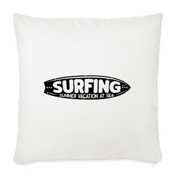 Surfing Summer Holidays by the Sea Vintage Style - Sofa pillowcase 17,3'' x 17,3'' (45 x 45 cm) - natural white - Front