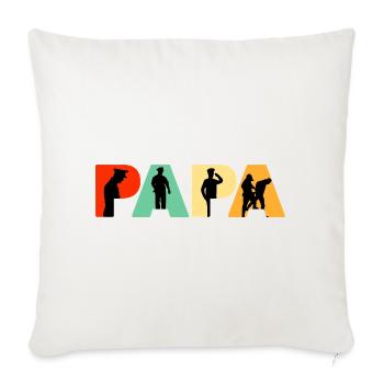Papa Polizeibeamter Polizei-Silhouette - Sofakissenbezug 45 x 45 cm - Naturweiß  - Vorne
