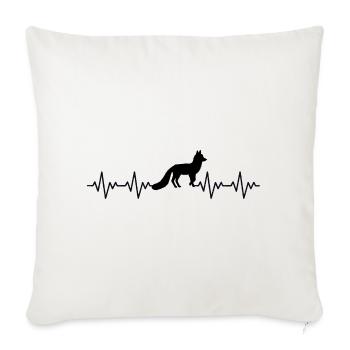 ECG de Fuchs Battement de cœur - Housse de coussin décorative 45 x 45 cm - blanc nature - Devant