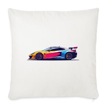 Art coloré de voitures de course de Super Sports - Housse de coussin décorative 45 x 45 cm - blanc nature - Devant