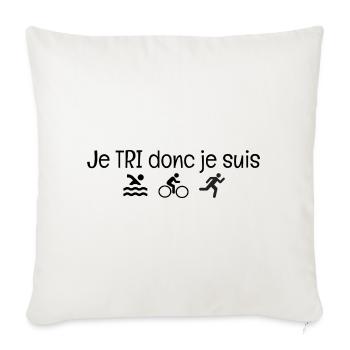 I SORT therefore I am. Triathlon humor gift - Sofa pillowcase 17,3'' x 17,3'' (45 x 45 cm) - natural white - Front