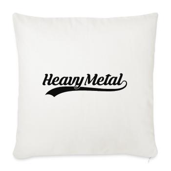 Logo sportif rétro Heavy Metal - Housse de coussin décorative 45 x 45 cm - blanc nature - Devant