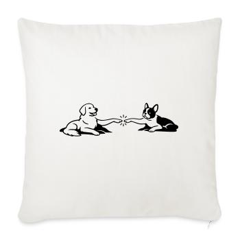 Dogs Touch Paws Michelangelo - Sofa pillowcase 17,3'' x 17,3'' (45 x 45 cm) - natural white - Front